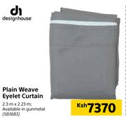 Design House Plain Weave Eyelet Curtain-2.3m x 2.23m (Gunmetal)