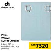 Design House Plain Weave Eyelet Curtain-2.3m x 2.23m (Duck Egg)