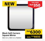 Black Soft Corners Square Mirror (900mm x 900mm)