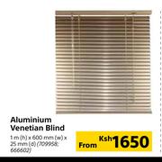 Aluminium Venetian Blind (1m H x 600mm W  x 25mm D)
