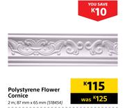 Polystyrene Flower Cornice 2m-87mm x 65mm