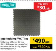Multi Flor Interlocking PVC Tiles-500mm x 500 Per Pack