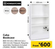 Home & Kitchen Cuba Bookcase 800mm (h) x 390mm (w) x 300mm (d)