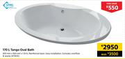 Sphinx 170L Tango Oval Bath 450mm x 950mm x 1.8m