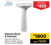 Solo Bahama Basin & Padestal 500mm x 390mm x 860mm