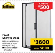 Builders Pivot Shower Door 885mm x 885mm