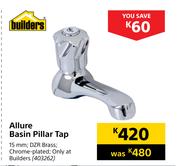 Builders Allure Basin Pillar Tap