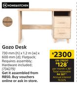 Home & Kitchen Gozo Desk-730mm (h) x 1.2m (w) x 600mm (d)