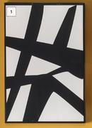 DH Abstract Lines Framed Print Black-600mm (h) x 900mm (w)