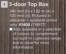 Home & Kitchen 3 Door Top Box-340mm (h) x 1.82m (w) x 500mm (d)