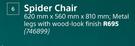 Spider Chair-620mm x 560mm x 810mm