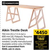 Home & Kitchen Aikin Trestle Desk-750mm(h) x 1.5m(w) x 600mm(d)