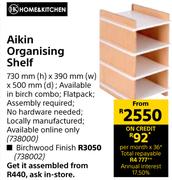 Home & Kitchen Aikin Organising Shelf Birchwod Finish-730mm(h) x 390mm(w) x 500mm(d)
