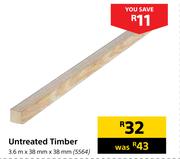 Untreated Timber-3.6m x 38mm x 38mm
