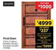 Dortello Pivot Door-2.12m x 1286m