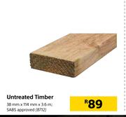Untreated Timber-38mm x 114mm x 3.6m