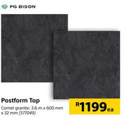 PG Bison Postform Top-3.6m x 600mm x 32mm Each