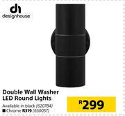 Design House Double Wall Washer LED Round Lights Chrome