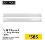 Lightworx 2 x 14W Dynamic LED Strip Fixture Lights