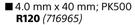 Builders PK500 YZP Chipboard Screws 4.0 mm x 40 mm-Per Pk
