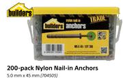 Builders 200-Pack Nylon Nail-In Anchors 6.0 mm x 55 mm-Per Pk