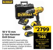 Dewalt 18 V 13 mm Li-Ion Hammer Drill Driver DCD776S3-ZA