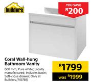 Builders Coral Wall-Hung Bathroom Vanity