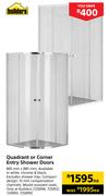 Builders Quadrant Or Corner Entry Shower Doors- Each