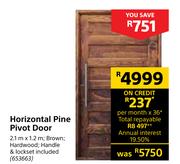 Horizontal Pine Pivot Door 2.1m x 1.2m