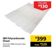 IBR Polycarbonate (Clear) Sheet 3.6m (l) x 686mm (w)