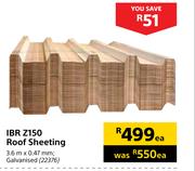 IBR Z150 Roof Sheeting 3.6m x 0.47mm Each