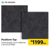 PG Bison Postform Top-3.6m x 600mm x 32mm Each