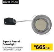 Lightworx 8 Pack Round Downlight-Per Pack