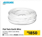 Aberdare Flat Twin Earth Wire White-2.5mm x 100m Roll