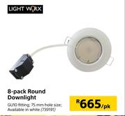 Lightworx 8 Pack Round Downlight-Per Pack