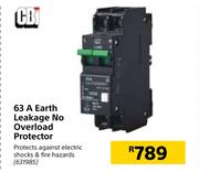CBI 63A Earth Leakage No Overload Protector