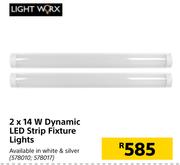 Lightworx 2 x 14W Dynamic LED Strip Fixture Lights
