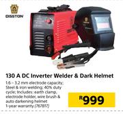 Disston 130A DC Inverter Welder & Dark Helmet