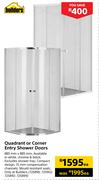 Builders Quadrant Or Corner Entry Shower Doors-885mm x 885mm Each 