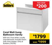 Builders Coral Wall Hung Bathroom Vanity