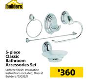 Builders 5 Piece Classic Bathroom Accessories Set