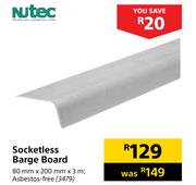 Nutec Socketless Barge Board 80 mm x 200 mm x 3 m