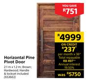 Horizontal Pine Pivot Door 2.1m x 1.2m