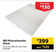 IBR Polycarbonate Clear Sheet-3.6m (l) x 686mm (w)