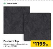 PG Bison Postform Top 3.6m x 600mm x 32mm-Each