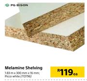 PG Bison Melamine Shelving 1.83 x 300mm x 16mm Each