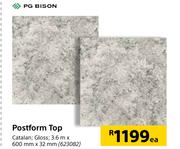 PG Bison Postform Top 3.6m x 600mm x 32mm-Each