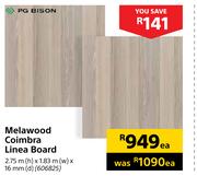 PG Bison Melawood Coimbra Linea Board 2.75m (h) x 1.83m (w) x 16mm (d)-Each