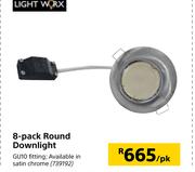 Lightworx 8 Pack Round Downlight-Per Pack