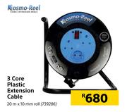 Kosmo Reel 3 Core Plastic Extension Cable 20m x 10mm Roll